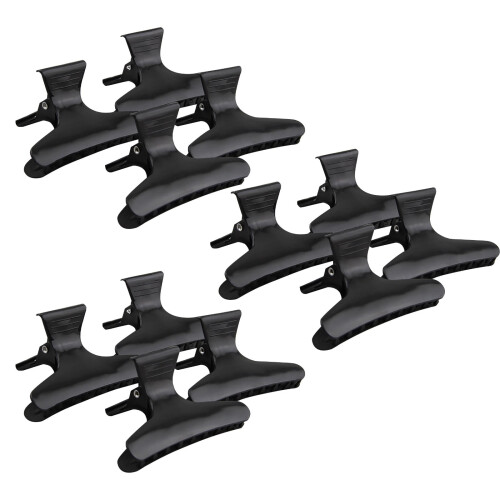 Black Hair Partition Clips & Shower Hooks Set 1