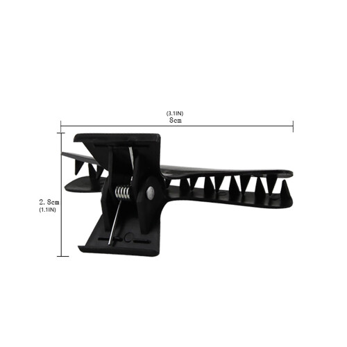 Black Hair Partition Clips & Shower Hooks Set 2