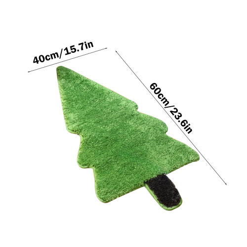 Green Polyester Shaped Floor Mat 40 x 60 cm 2