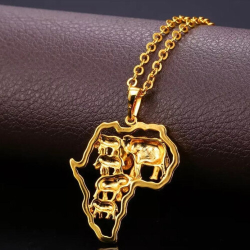 U7 Afrika Elefant Halskette - Gold 2