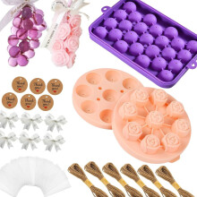 Seifenherstellungsset mit Silikonformen, Seil, Geschenktüten,