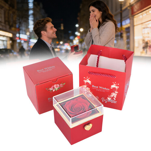 Boîtes à bagues rotatives innovantes, détails de fleurs,-Blanc 2