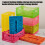 Foldable Desktop Storage Basket Stackable Plastic-pink 3