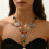 Collier pendentif délicat d’inspiration rétro teint à la-Argent 7