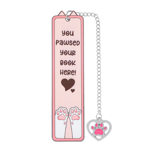 Kitten Bookmarks with Chain Engraved Stainless Steel-2669