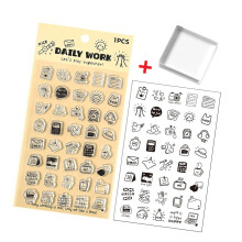 Cartoon Clear Silicone Stamper With Acrylic Handle-work hard