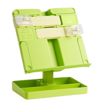 Folding Plastic Reading Stand Adjustable Textbook Stand-Green