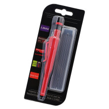 Retractable Long Carpenters Pencil With Refills,-Red card