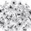 100Pcs Flower Theme Journaling Sticker- black and white 1