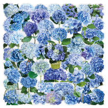 100Pcs Floral Theme Sticker Waterproof PET Sticker-hydrangeas