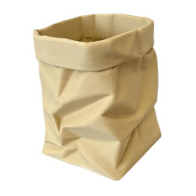 Zerknitterte Papiertüte, Kunststoff-Stiftbehälter,-Khaki