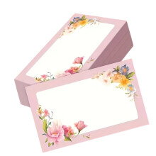 100Pcs Unlined Floral Note Card 3.5x2.1Inch Small Paper-C07