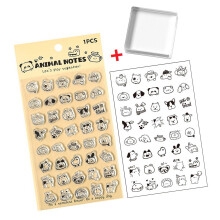 Cartoon Clear Silicone Stamper With Acrylic Handle-animal notes