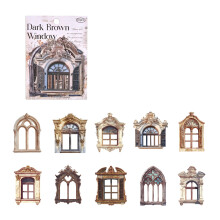 Kunsthandwerk, Kartenherstellung,-Dunkelbraunes Fenster