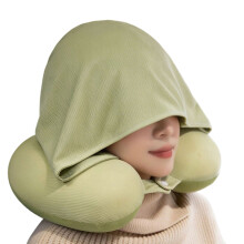 Fashion Memory Foam Neck Rest Pillow Ice Silk Fabric-Green