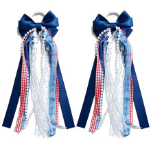 Cowboystiefel-Bandschleifen mit Kunstperlen,-Marineblau