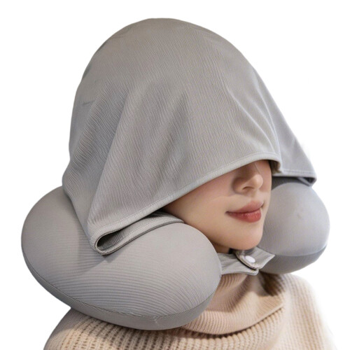 Ergonomic U Shape Memory Foam Neck Rest Support-Light Grey