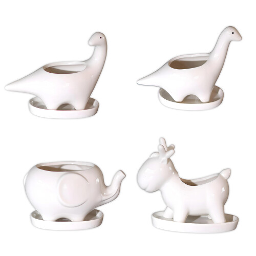 Contemporary Ceramic Pot With Drainage Hole For-Baby Elephant 1