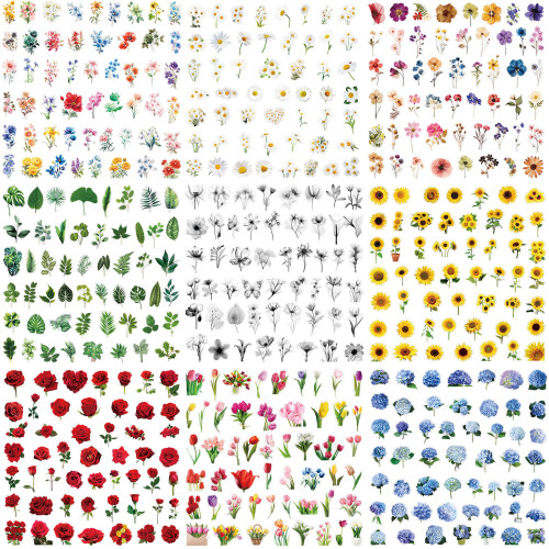 100Pcs Aesthetic Flower Pattern Sticker Waterproof-sunfl ower 1