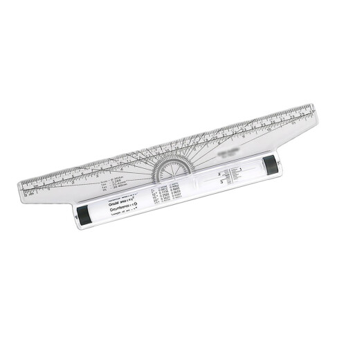 Multipurpose Rolling Parallel Ruler with Scale Markings Clear