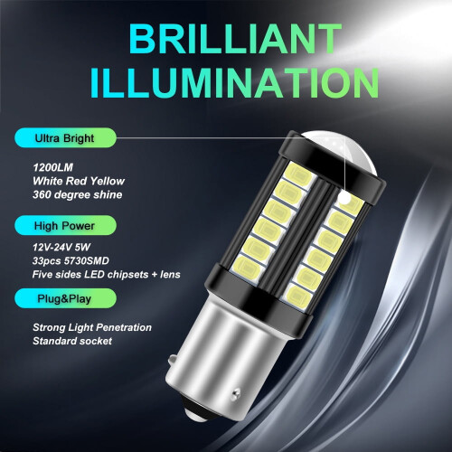 Ampoule LED MesaSe T20 7443 blanche 33 SMD5630 30W 2
