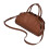 Women PU Fan Shape Handbag with Adjustable Strap Shoulder-Brown 1