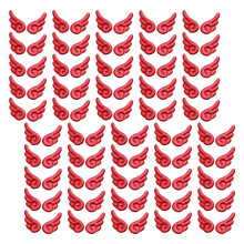 100 Stuks Diverse Kleur Stof Vleugel Applicaties Doek-Rood