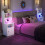 White Tall Nightstand with Charging Station and LED Lights 3