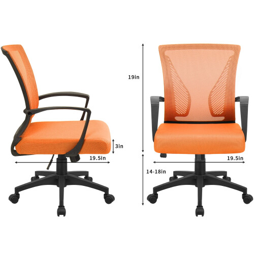 Mid-Back Ergonomic Mesh Office Chair Black 1