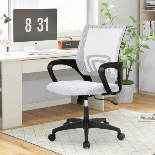 Chaise de bureau ergonomique à dossier mi-haut réglable en maille avec 1