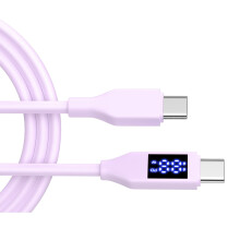 Câble de charge rapide PD 60W, connecteurs Double Type-lavande