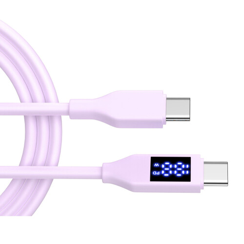 Câble de charge rapide PD 60W, connecteurs Double Type-lavande