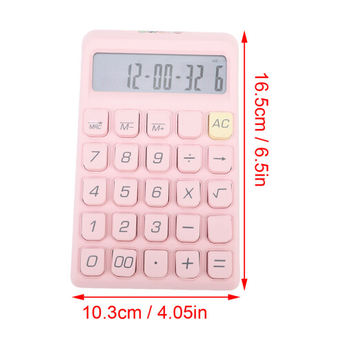 Tischrechner 12-stelliges LCD-Display mit rosafarbenem Display 1