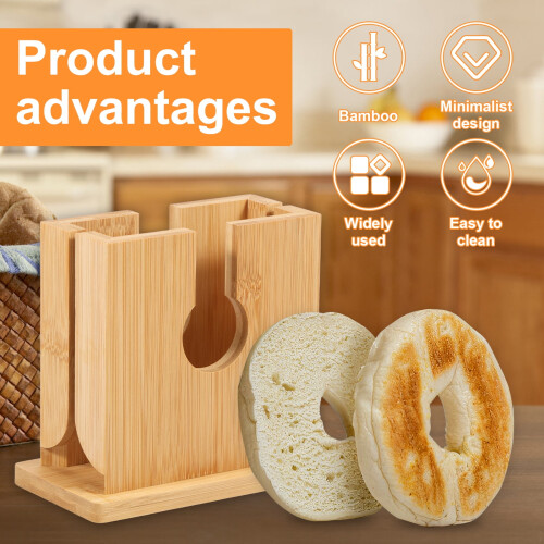 Bamboo Bagel Slicer 15 x 13.5 x 7.8 cm 2