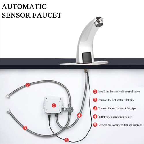 Aigend Sensor Basin Faucet, Touchless Copper Alloy Mixer Tap 2