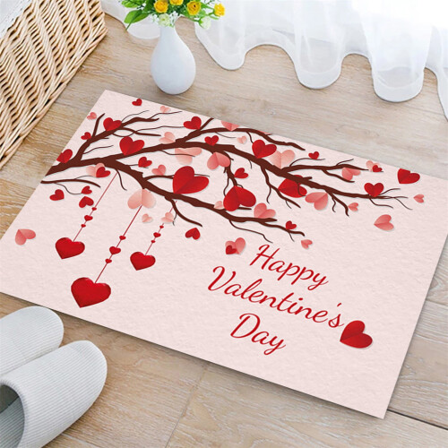Valentine's Day carpet red love tree design 45x75 cm 1