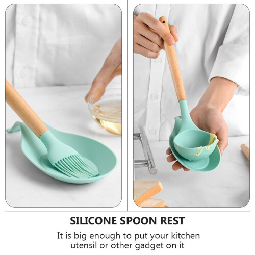 4-Pack Silicone Spoon Rests – Heat-Resistant, Flexible & 2