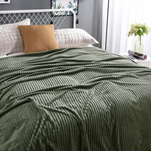 Leott Coral Fleece Blanket Solid Flannel 1 Pack 2