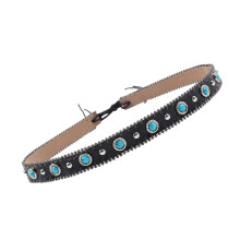 PU Leather Hat Band With Antique Brasses Studs Unisex Decorative