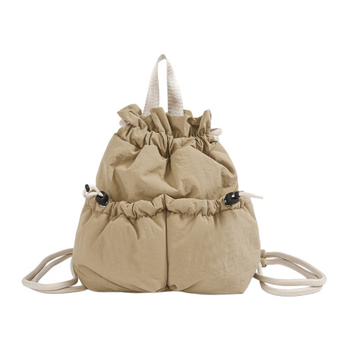Stylish Mini Backpack with Drawstring Design And Spacious-Khaki