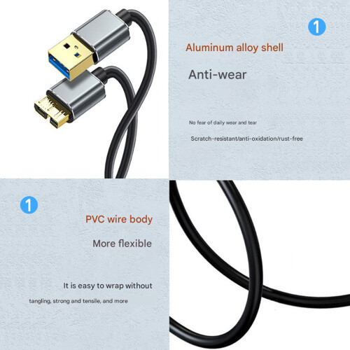 Fast Speed USB 3.0 To MicroB Data Cable for Hard Drive-25cm 1