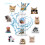 50Pcs Cartoon Kitten Sticker Waterproof PVC-50 sheets 3