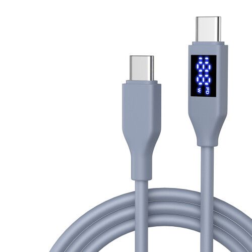 Schnellladendes 60-W-USB-C-auf-USB-C-Kabel,-grau