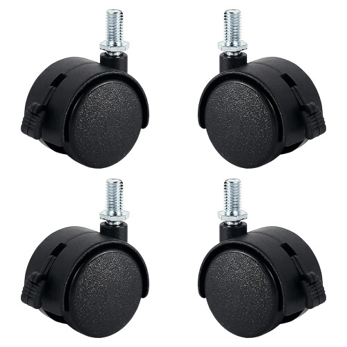 4Pcs Quiet Universal Casters Fixed Castors-6x15threadbrake