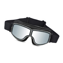 Unisex-Schutzbrille, Motorradbrille, breite Sichtlinse,-Silber
