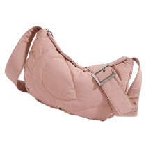 Retro-Schultertasche aus weichem Nylon für Damen, große-Rosa