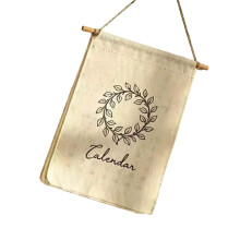 Multifunctional Cotton Linen Calendar Wall Monthly Calendar-C