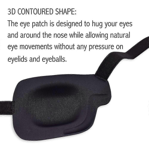 Máscara ocular derecha 3D con correa ajustable para mayor comodidad y ajuste. 1