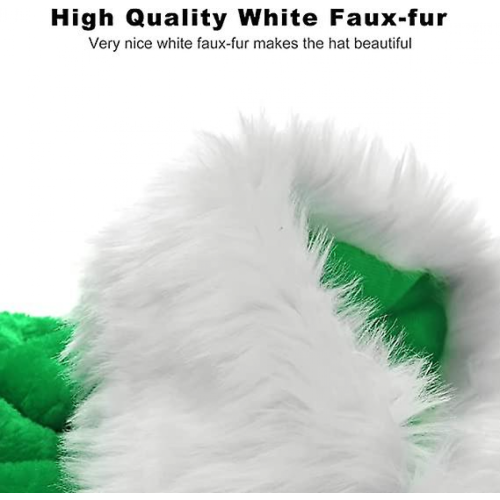 Πράσινο καπέλο Άγιου Βασίλη για ενήλικες, χριστουγεννιάτικο καπέλο για ενήλ 1