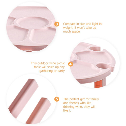 Plastic outdoor wine table foldable beverage holder 2